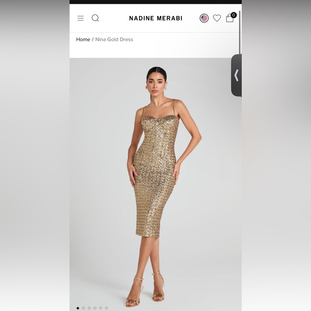 Nadine Merabi Nina Gold Dress